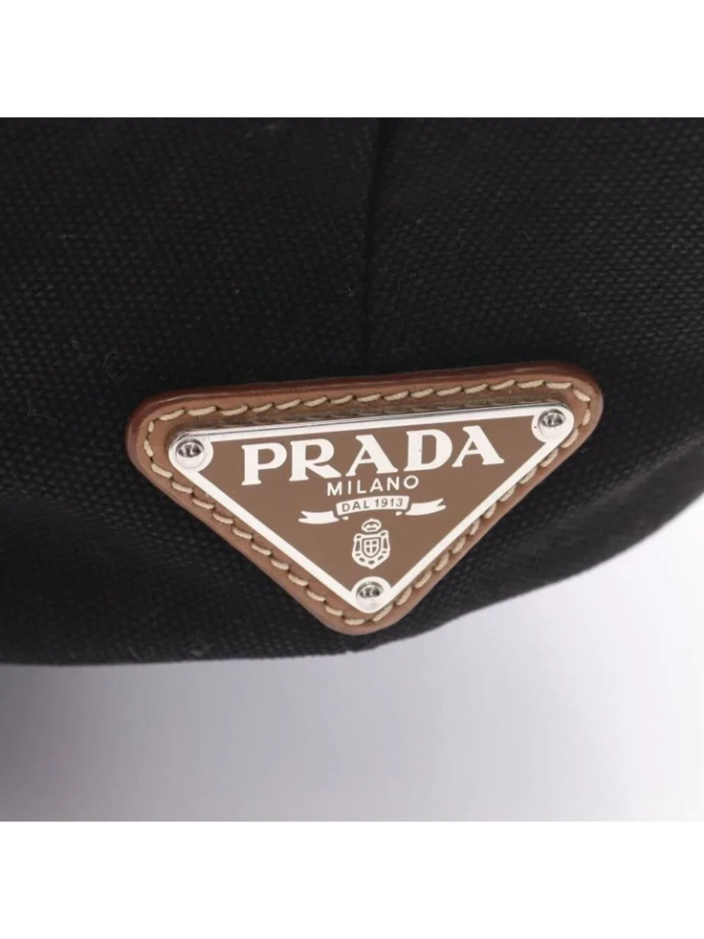 Prada Lada Handbag Canapa Black Canvas Baketsushape 2-Way Tote - Picture 5 of 14